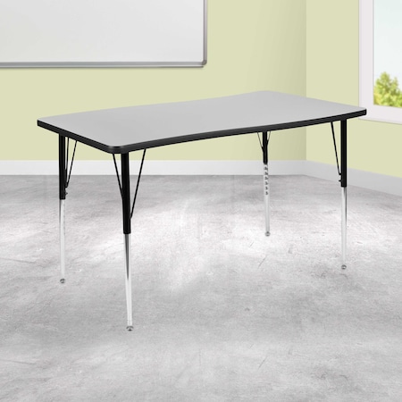Flash Furniture Rectangle 28 W, 47.5 L, 30.25 H, Chrome, Laminate, Particleboard, Steel, Grey XU-A3048-CON-GY-T-A-GG